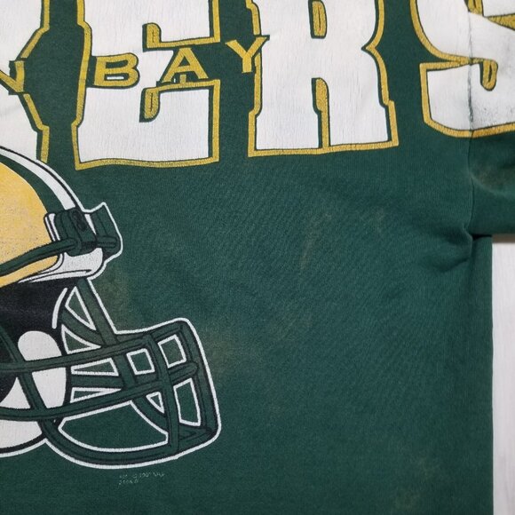 ✅VTG Riddell Helmet Green Bay Packers NFL Football Sweatshirt Men's XL *STAINED - Picture 8 of 14